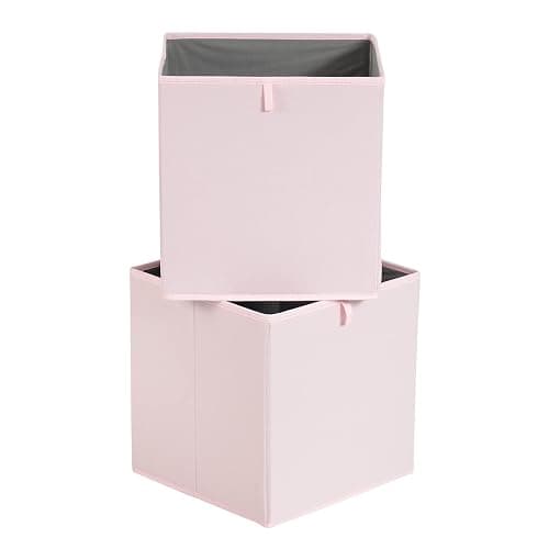 Amazon Basics Collapsible Fabric Storage Cube Organiser Bins, Pack of 6, Peony Pink, 33 x 38 x 33 cm thumbnail 3