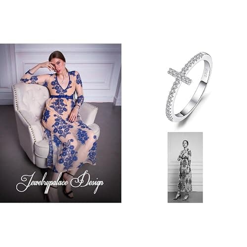 JewelryPalace 14k White Yellow Rose Gold Plated 925 Sterling Silver Rings for Women, Cubic Zirconia Promise Rings for Her, Stackable Wedding Bands Rings for Women Infinity Forever Love Knot Ring thumbnail 6