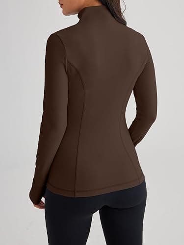 Trendy Queen Womens Lightweight Zip Up Jackets 2025 Athletic Hoodies Fall Gym Shirts Running Workout Clothes with Pocket thumbnail 4