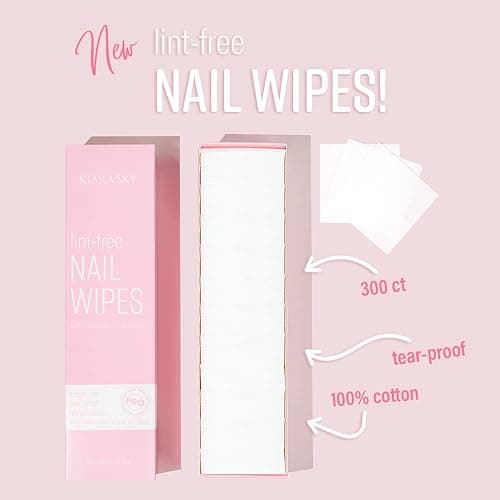 Kiara Sky 100% Lint Free Nail Wipes to Soak Off Acrylic Gel Nail Polish - Lint Free Nail Wipes Soft Gel Nail Polish Remover Pads Absorbable Eyelash Extension Glue Cleaning Wipes thumbnail 2