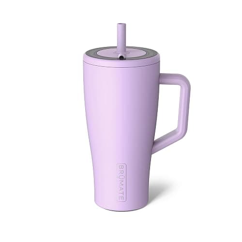 BrüMate Era 30 oz Tumbler with Handle and Straw | 100% Leakproof Insulated Water Bottle Tumbler with Lid and Flexible SoftSip Straw | Made of Stainless Steel | Cup Holder Friendly | 30oz (Lavender) - Image 1
