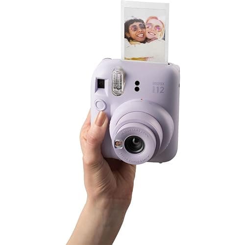 Fujifilm Instax Mini 12 Instant Camera + MiniMate Accessory Bundle & Compatible Custom Case + Fuji Instax Film Value Pack (50 Sheets) Flamingo Designer Photo Album (Lilac Purple) thumbnail 9