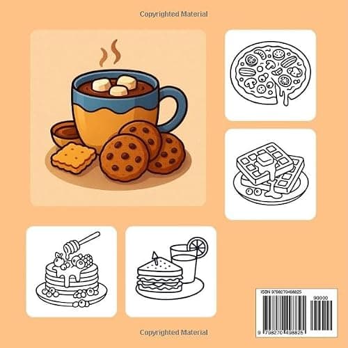 Cozy Food: Bold & Easy Coloring Book for Kids and Adults, Cute and Simple Designs for Relaxation thumbnail 2