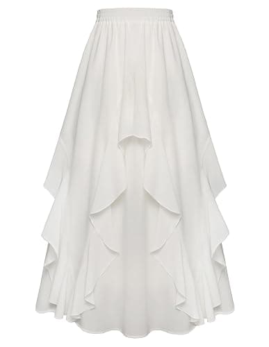 SCARLET DARKNESS Long Skirts for Women 2026 Ruffled Chiffon Flowy Renaissance Maxi Skirt - Image 1