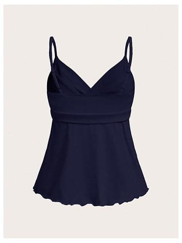 SOLY HUX Women's Babydoll Tops Sleeveless V Neck Peplum Crop Wrap Top Cute Summer Tie Front Camisole thumbnail 4
