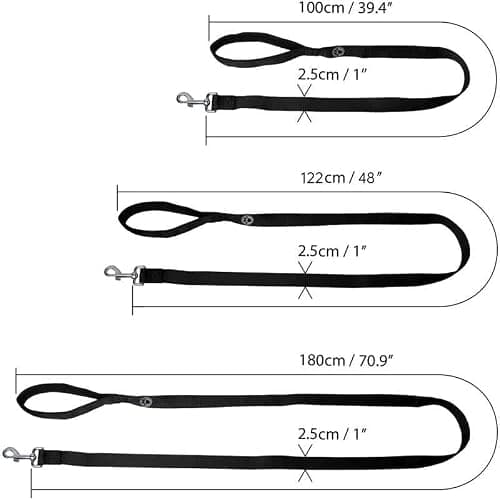 iGadgitz Home U7155 Padded Handle Dog Lead Leash - Black - 100cm (1m) 3ft 4" thumbnail 2