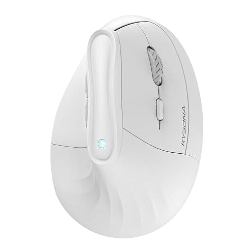 KYSONA 57° Ergonomic Wireless Tower Mouse, Vertical Quiet Ergo Mouse, Bluetooth(BT5.0,BT3.0)&2.4G, (800/1200/2400/2400/4000), 5 Buttons for Windows, macOS, iPadOS, Laptop, PC,White - Image 1