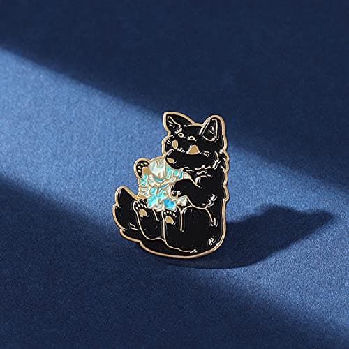 ROFARSO Wolf Fox Enamel Lapel Pin Set Cartoon Myths and Legends Pin, Halloween Accessory for Backpacks Clothing Bags Hats Shirts (4piccs pin set) thumbnail 7