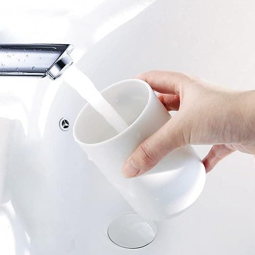 Pestrema Toothbrush Holders 2 Pieces, Bathroom Toothbrush Cup, Makeup Brush Bracket, Accessory Organizer and Toothbrush Bracket (White and White) - White and White thumbnail 4