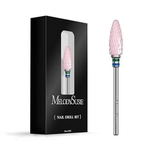 MelodySusie Nagelfräser Aufsätze, 3/32'' Keramik Nagelfräser Bits für Maniküre/Pediküre/Cuticle/Gel-Polishing (Rosa, Grob-C) - Image 1