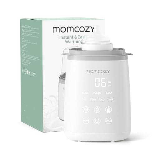 Momcozy Bottle Warmer, Fast Bottle Warmers for All Bottles with Timer, Accurate Temperature Control and Automatic Shut-Off, No Lid Required for Heating, White-Gray - Image 1
