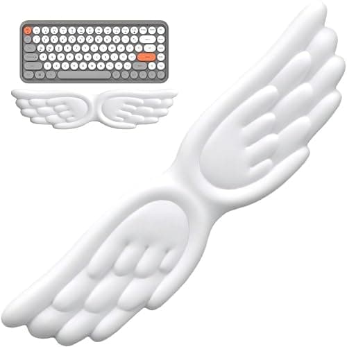 Keuyeo Keyboard Wrist Rest Angel Wings Keyboard Wrist Rest Easy Typing, Pain Relief for Computer and Laptop Home Office Gaming thumbnail 4