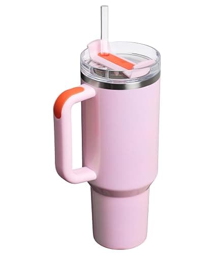 Stanley Quencher H2.0 Tumbler with Handle and Straw 40 oz | Flowstate 3-Position Lid | Cup Holder Compatible for Travel | Insulated Stainless Steel Cup | BPA-Free | Rose Petal Shimmer - 40 Ounces - Rose Petal Shimmer thumbnail 3