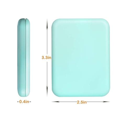 Kintion Pocket Mirror, 1X/3X Magnification LED Compact Mirror (Cyan) | Travel Mirror with Light for Purse, 2-Sided, Portable, Folding, Handheld, Small Lighted Mirror for Gift thumbnail 2