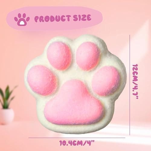 Cat Paw Squishy Toys, Handmade Taba Squishy Big Cat Paw Silicone Squeeze Toys, Furry Cat Paw Squishys Toys for Stress Relief, Fufu Squishys 4 Inch Cute Soft Squeeze Toy, Squeeze Fidget Toys thumbnail 2