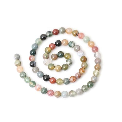 CHEAVIAN 60PCS 6mm Natural Indian Agate Gemstone Round Loose Beads for Jewelry Making DIY 1 Strand 15" thumbnail 2