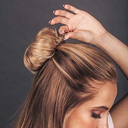 Kitsch Spiral Bobby Pins for Girls and Women - Hair Bun Maker | Rounded Tips, Chip-Resistant Bun Twist Spiral Hair Pins | Secure Hold All-Day | Ideal Gifts for Women - 3Pcs, Brown thumbnail 5