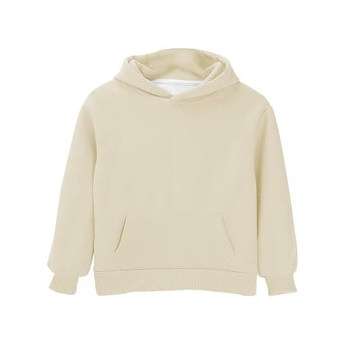 Boys Girls Plain Hoodies Long Sleeve Oversized Hoodie Kids Soft Cotton Hooded Sweatshirts Baggy Preppy Pullover Top - Image 1