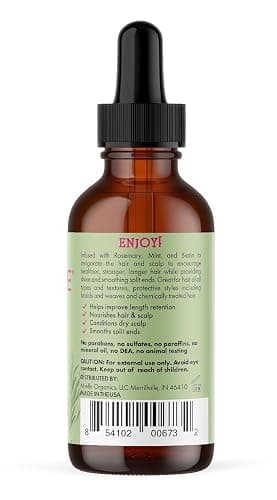 Mielle Organics Rosemary & Mint Hair Oil, Split Ends & Dry Scalp Treatment - Made with Biotin & Essential Oils for Strengthening, Soothing, Moisturizing & Encouraging Longer, Healthier Hair (2 Fl Oz) thumbnail 9