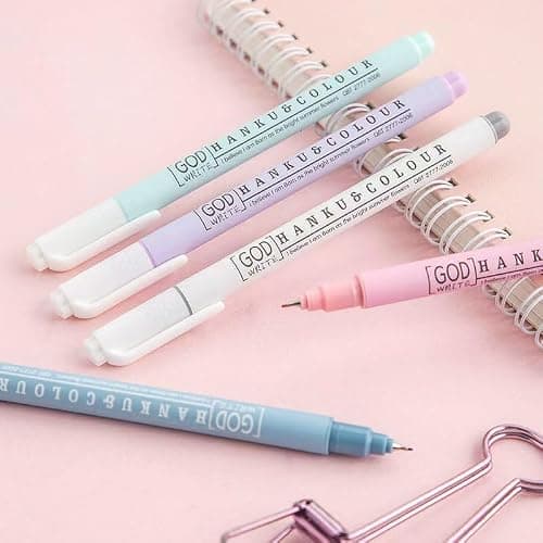 HANKU Colored Fineliner Pens, 0.38mm Fine Tip Pens, 8 Colors Fine Point Pen, Bible Journaling Planner Micro Pen Set for Writing, Drawing, Note Taking, Bullet Journaling thumbnail 7