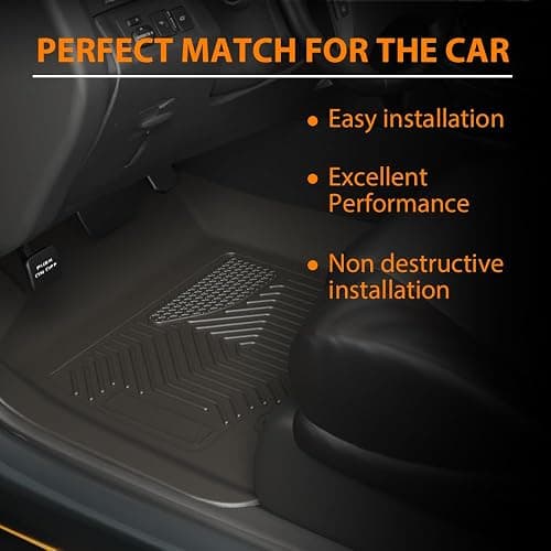 G-PLUS Floor Mats Compatible with Toyota Tacoma 2005-2015 Double Cab All Weather Full Cover Protection TPE Car Floor Cargo Liners Accessories 3 Piece,Black thumbnail 3