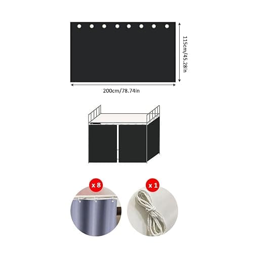 Ingzy Top Bottom Bunk Bed Curtains,Loft Bed Canopy Curtains | Blackout Privacy, with Rope & Buckles, Breathable Dustproof, Bunk Accessories for Kids Teens Twin Size Dorm Room thumbnail 2