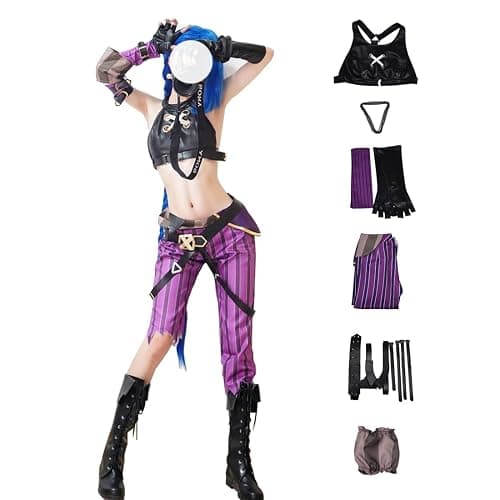 AKTOTO Anime Cosplay Women Halloween Full Costume with Blue Wig - Image 1