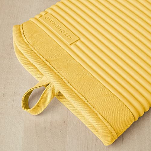 KitchenAid Ribbed Soft Silicone Oven Mitt Set, Orange Sorbet 2 Count - Orange Sorbet - Oven Mitt Set thumbnail 3
