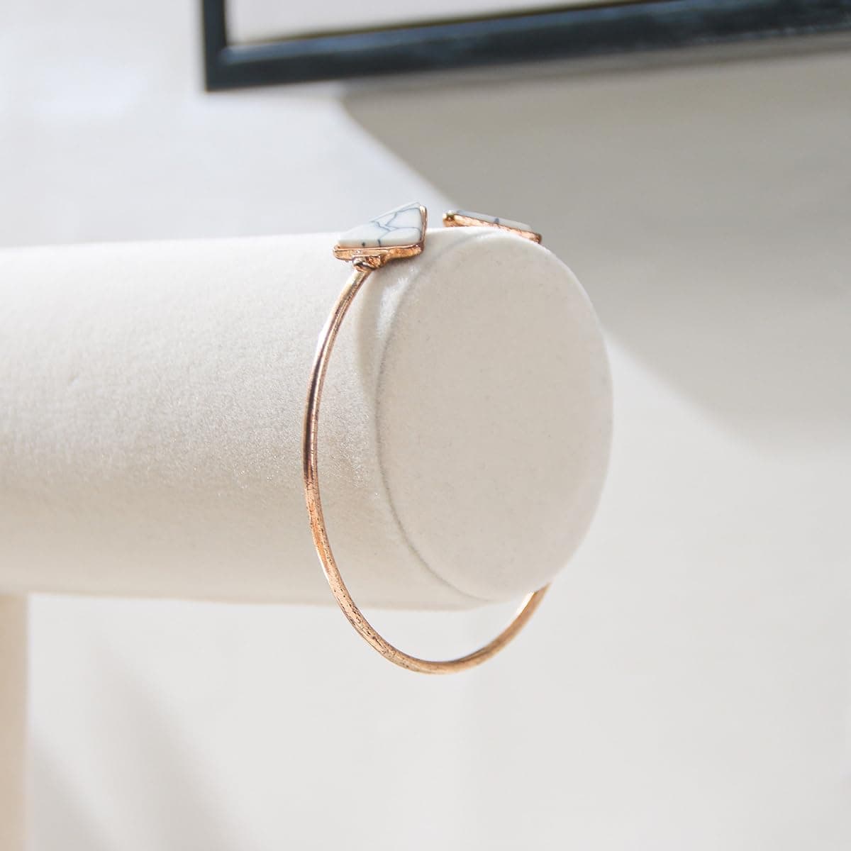 T-Bar Bracelet Holder,Wrist Watch Display Stand for Shop Show,Hardbound Watch Jewelry Organizer Rack for Sale Show(Beige Velvet) thumbnail 4