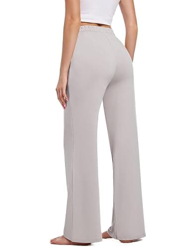 Kivdol 3 Pack Womens Yoga Sweatpants Wide Leg Lounge Pajamas Pants Drawstring Workout Comfy Joggers Sweatpants Pants Pockets thumbnail 3