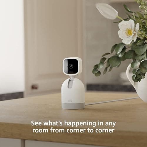 Blink Mini Pan-Tilt Camera (newest model), Rotating indoor plug-in smart security camera, two-way audio, HD video, motion detection, Works with Alexa (White) thumbnail 2