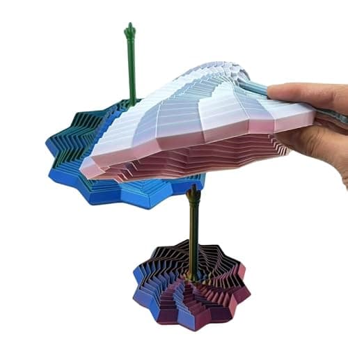 3D Printed Fidget Star Toy, Transformable Stress Relief Finger Toy with Knob Handle for Adults & Kids, 10.6cm Anti-Anxiety Sensory Play Middle Finger Handle (Red and Blue, 3.5in) thumbnail 2