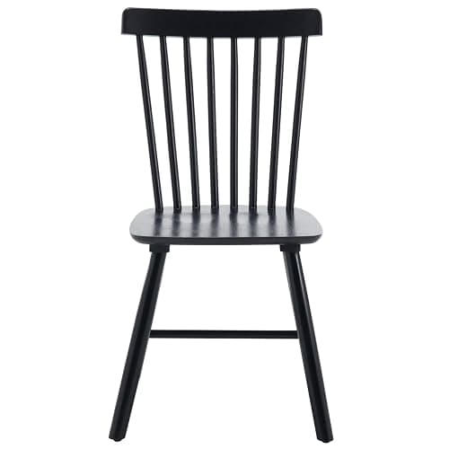 Kmax Dining Chairs Set of 6, Vintage Kitchen Chairs Windsor Chairs with Solid Wood Legs Country Farmhouse Style, Black - 6 CHAIRS - Black thumbnail 5