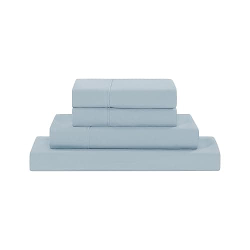Modern Threads Soft Microfiber Solid Sheets - Luxurious Microfiber Bed Sheets - Includes Flat Sheet, Fitted Sheet with Deep Pockets, & Pillowcases Blue Mist Full - Image 1