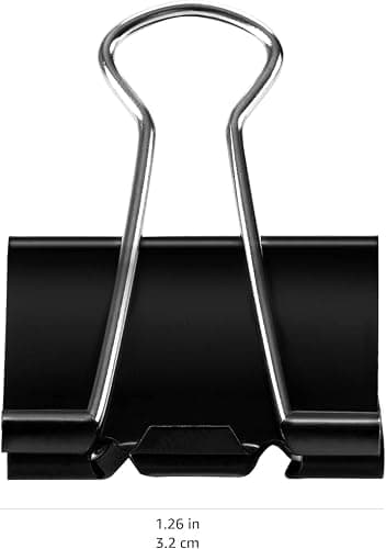 Amazon Basics Sturdy Binder Clips, Office Supplies, Medium 1.25 inches, Document Organizing, Sturdy Steel, Black, 24 Count (2 Pack of 12) thumbnail 5