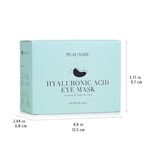 PEAUAMIE Under Eye Patchs Hyaluronic Acid Eye Mask for Dark Circles and Puffiness Wrinkle Eye Bags 30 Pairs thumbnail 7