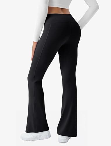 COPYLEAF Women's Flare Yoga Pants with Pockets-V Crossover High Waisted Bootcut Yoga Leggings-Flare Workout Gym Leggings thumbnail 2