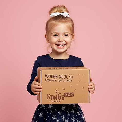 Stoie's Wooden Toddler Musical Instruments with Drum, Hand Bells, Flute, Maracas, Castanet, Tamburine, for Babies and Kids, Eco Friendly Montessori Educational Toy thumbnail 8