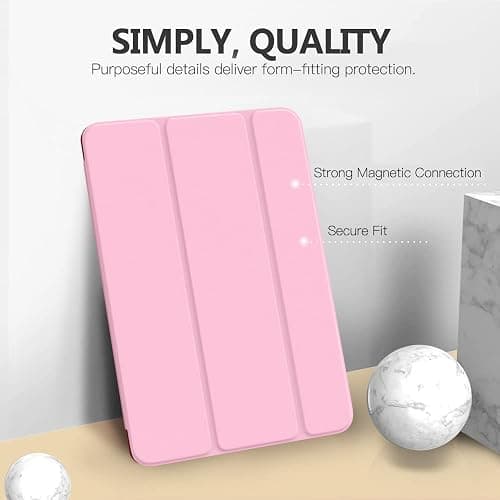 MoKo Case for iPad 10.2 iPad 9th Generation 2021/ iPad 8th Generation 2020/ iPad 7th Generation 2019, Slim Stand Hard Back Shell Smart Cover Case for iPad 10.2 inch, Auto Wake/Sleep, Flowers Pink thumbnail 3