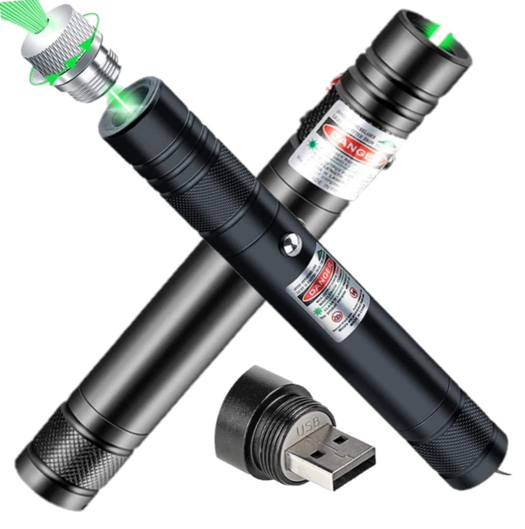 Caneta Laser Verde Ultra Forte Super Alcance a Prova D'água Recarregável Linha Verde Foco Ajustável Estrela e Linha Premium Hytalux thumbnail 2