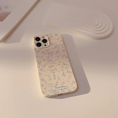 Ownest Compatible with iPhone 14 Plus Case Vintage Floral Rose Pattern Cute Design for Women Girls Fashion Slim Soft Flexible TPU Rubber for iPhone 14 Plus-White thumbnail 2