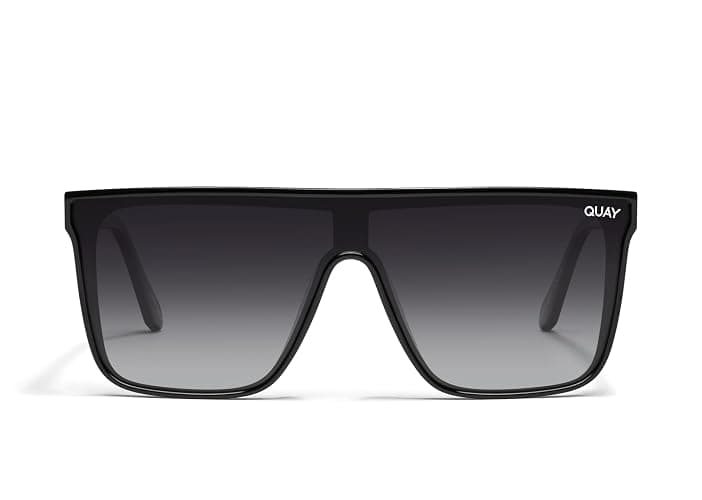 QUAY - Sunglasses for Men & Women, Polarized Shield Lenses with UV Protection, Oversized Sunglasses (Nightfall Medium, Black) - Image 1