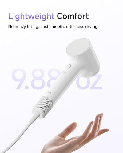 Laifen Air Diffuser Hair Dryer, 15 × High-Speed Ionic Hairdryer, White | Perfect for Daily Use & Curly Hair, Palm-Sized, Mini Blow Dryer with Diffuser, Travel Hair Dryers for Women, Hair Accessories thumbnail 5