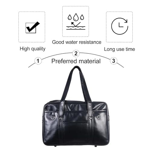CALLARON Japanese School Bag Large Pu Shoulder Briefcase Tote for Women Men Waterproof Messenger Bag with Laptop Compartment Lightweight Crossbody Purse 15.74X10.23X4.72 Inch thumbnail 4