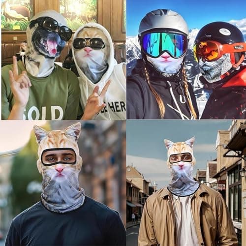 Ski Mask, 3D Cat Ski Mask Balaclava Sheisty Face Men Women for Outdoor | Cute Full Face Shiesty Mask Animal Ski UV Sun Protection Face Mask for Outdoor Hiking Riding Ski Raves Party thumbnail 6