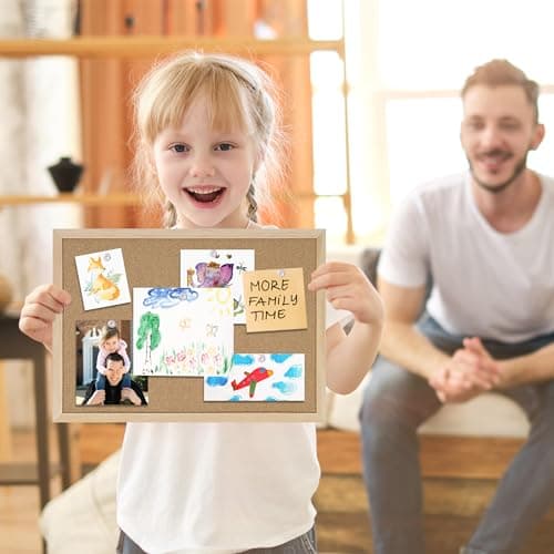 DAHAPYBOO Cork Board Bulletin Board 2 Pack,17"X12" Cork Board for Office with Pin Oak Wood Boards,Hanging Corkboards for Office Home School Message Board or Vision Board Decoration thumbnail 6