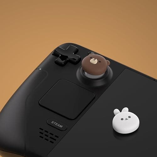 PlayVital Thumb Grip Caps for Steam Deck LCD, Silicone Thumbsticks Grips Joystick Caps for Steam Deck OLED - Chubby Bear & Smiley Bunny thumbnail 4