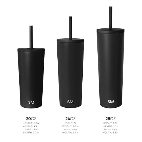 Simple Modern Insulated Tumbler with Lid and Straw | Iced Coffee Cup Reusable Stainless Steel Water Bottle Travel Mug | Gifts for Women Men Her Him | Classic Collection | 24oz | Cream Leopard thumbnail 4