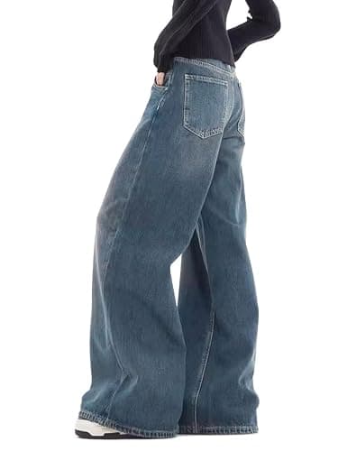 EMMIOL Baggy Jeans Wide Leg Jeans, Patchwork, Mid-Low Waist thumbnail 3