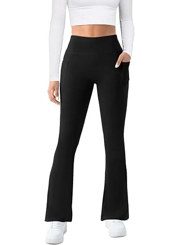 COPYLEAF Womens Yoga Pants with Pockets High Waisted Flare Leggings Bell Bottom Yoga Dress Pants Seamless Bootcut Pants thumbnail 2
